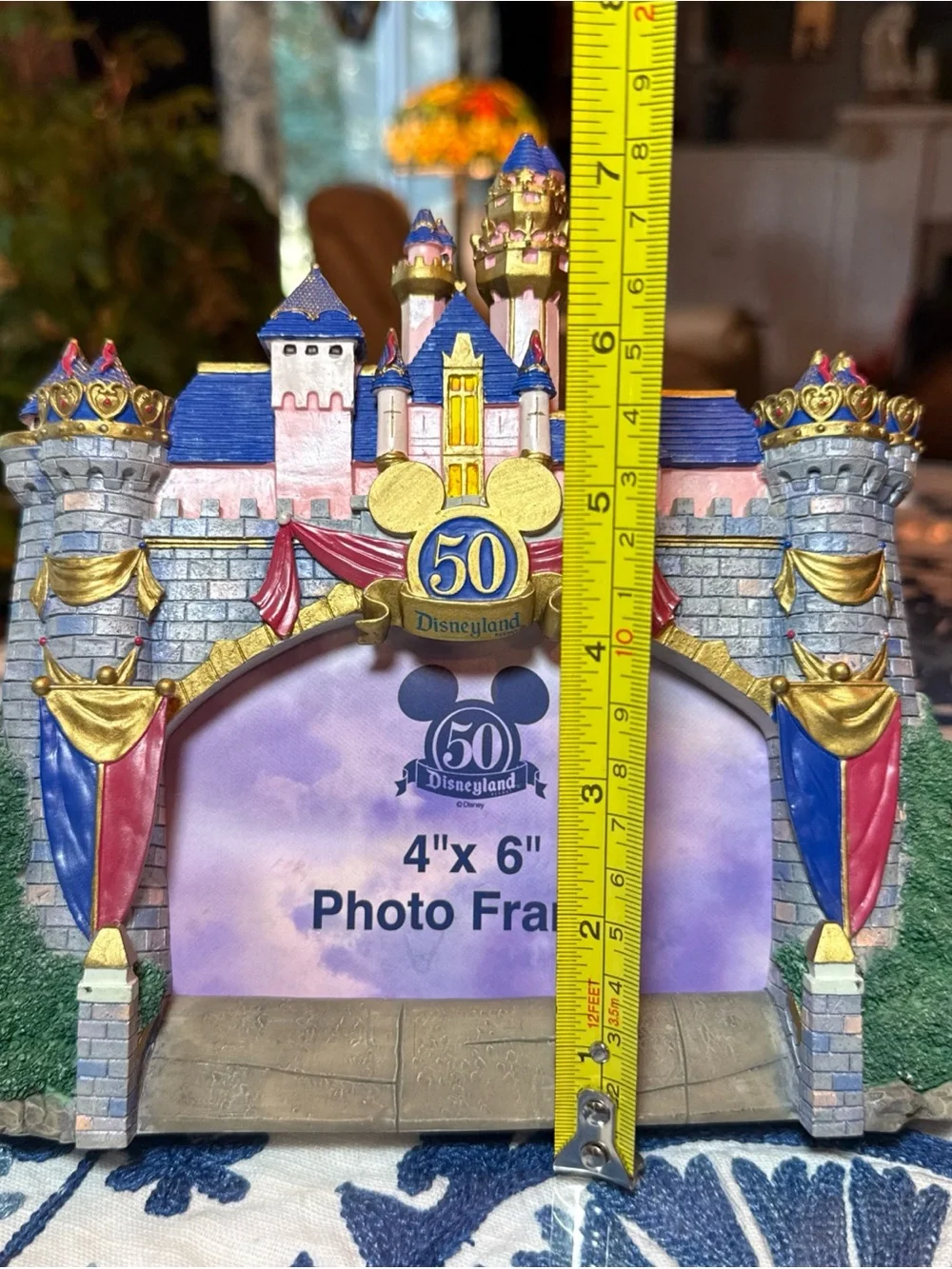 Disneyland Photo Frame Castle 50th Anniv Castle 3D 4x6 Cinderella Belle Elsa EUC